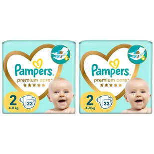 2x Pieluchy PAMPERS Premium Care roz 2 (4-8 kg) 23 szt - Pieluchy - miniaturka - grafika 1