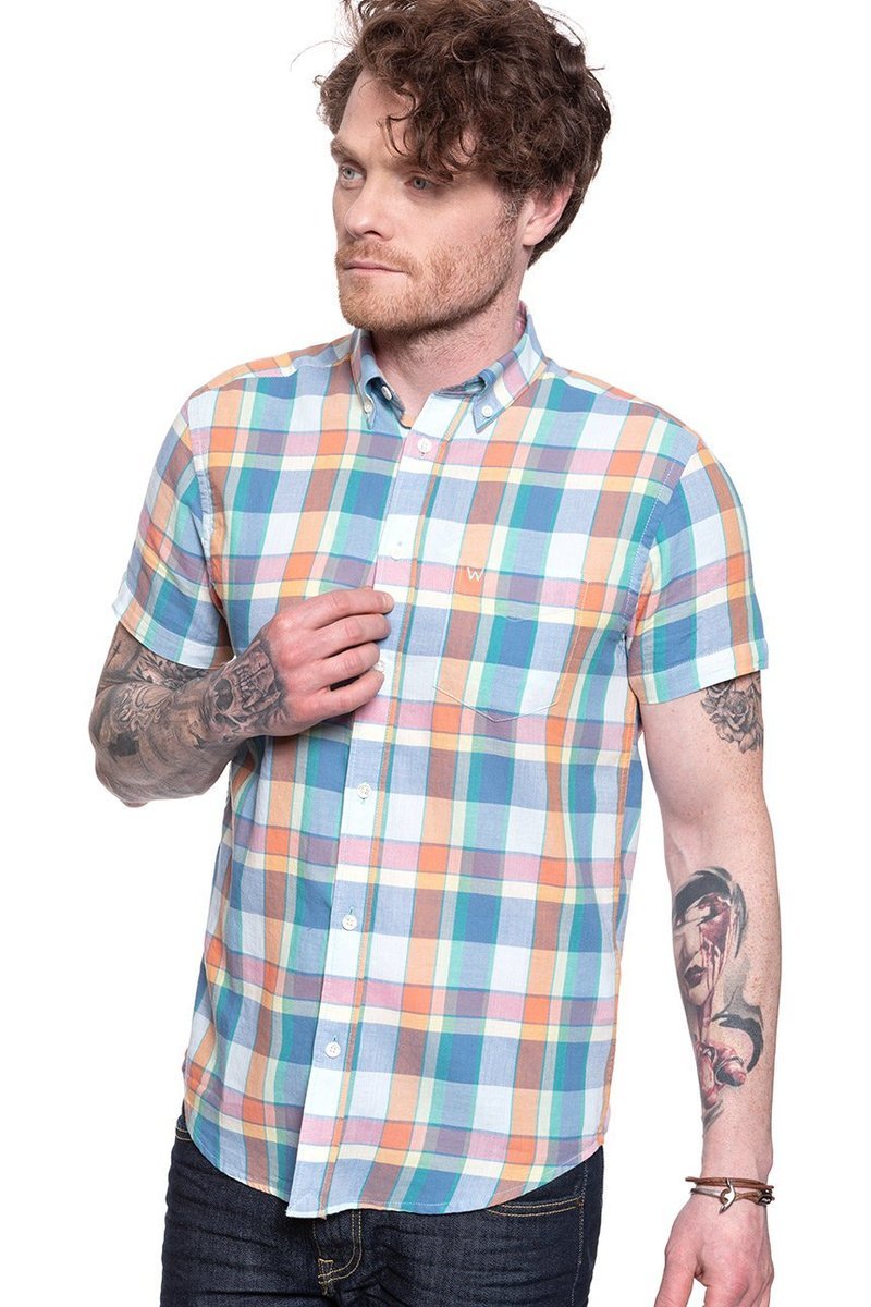 Wrangler Ss 1 Pkt Button Down Tangerine W5J2Orxuj-S