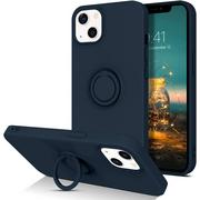 Etui i futerały do telefonów - Etui IPHONE 13 Silikonowe Ring Pierścień Magnetyczny Silicone Ring granatowe - miniaturka - grafika 1