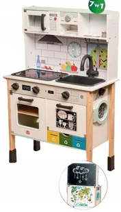ELEFUN Drewniana kuchnia multifunkcyjna dla dzieci 7 w 1 083 - Domki dla lalek - miniaturka - grafika 1