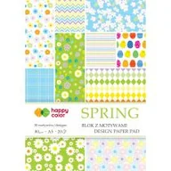 Szkolne artykuły papiernicze - Happy Color Blok z motywami Spring A5 80g/m2, 20 arkuszy, 20 motywów - miniaturka - grafika 1