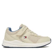 Buty dla chłopców - Sneakersy Tommy Hilfiger T3X9-34378-1697 M Beżowy - miniaturka - grafika 1