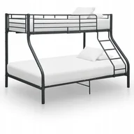 Łóżka - Łóżko podwójne metalowe VidaXL Home 140x200 czarny - miniaturka - grafika 1