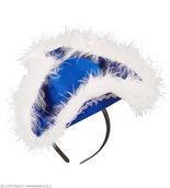 Stroje karnawałowe - KAPELUSIK BAROKOWY NIEBIESKI NA OPASCE - miniaturka - grafika 1