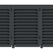 Ogrodzenia - Polbram Brama przesuwna narożna Kreta 4x1,5 m lewa automat czarna - miniaturka - grafika 1