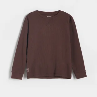 Reserved - Koszulka longsleeve - ciemnobrązowy - Bluzki dla chłopców - miniaturka - grafika 1