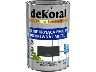 Dekoral Emalia Ftalowa  Emakol Strong Czarny Pojemność 0,9 L - Emalie - miniaturka - grafika 1