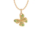 Naszyjniki męskie - Naszyjnik z zawieszką Papillon 1 cm na cienkim klasycznym łańcuszku, pozłacany - Lilou - miniaturka - grafika 1