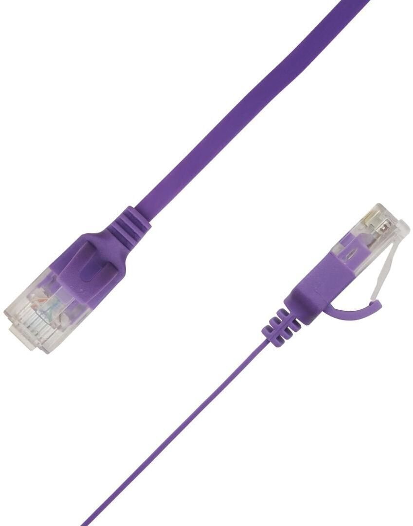 LinkIT Płaski kabel sieciowy RJ-45, Cat.6a, U/UTP, PVC, fioletowy, 5 m UTP-FL6A-00500-PU