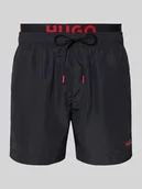 Kąpielówki męskie - spodenki kąpielowe z detal z logo - miniaturka - grafika 1