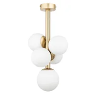 Lampy sufitowe - Lampa nasufitowa Perla 40778 Sigma bańki metalowa złota biała - miniaturka - grafika 1