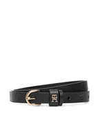 Paski - Tommy Hilfiger Pasek Damski Essential Effortless 1.5 AW0AW17759 Czarny - miniaturka - grafika 1
