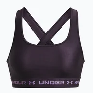 Bielizna sportowa damska - Biustonosz fitness Under Armour Crossback Mid tux purple/retro purple - miniaturka - grafika 1