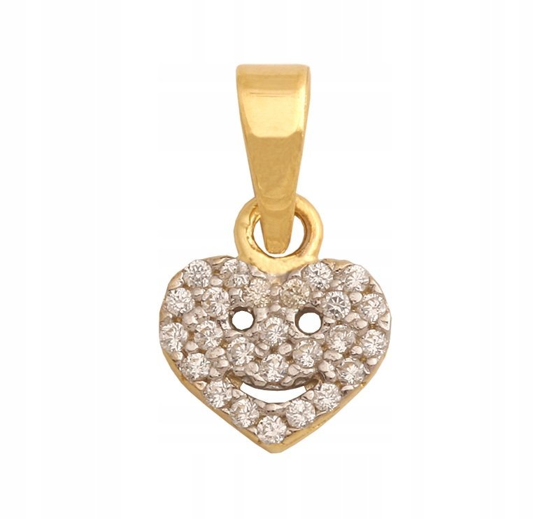 Złota Zawieszka SERCE 585 0.95 g Cyrkonie