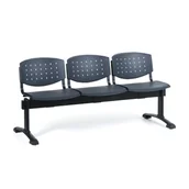Inne meble biurowe - Ławka do poczekalni plastikowa TONY, 3 siedziska, szary - miniaturka - grafika 1