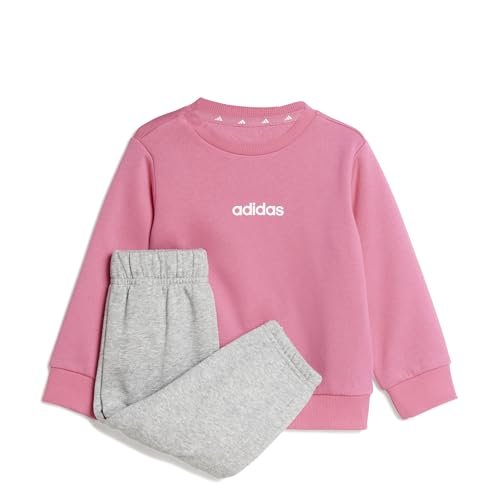 adidas Uniseks - niemowlęta ESSENTIALS LINEAR LOGO JOGGER, pink fusion/white, 2-3 Years
