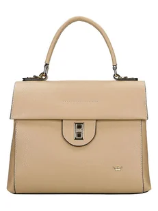 Wojas Skórzana torebka w kolorze beżowym - 30 x 24,5 x 8,5 cm - Torebki damskie - miniaturka - grafika 1