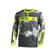 Bluzy na rower - Dziecięcy Jersey MTB O'neal CAMO V.22 gray/neon yellow - miniaturka - grafika 1