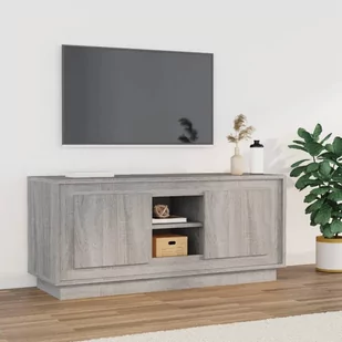 Szafka pod telewizor, szary dąb sonoma, 102x35x45 cm Lumarko! - Szafki RTV - miniaturka - grafika 1