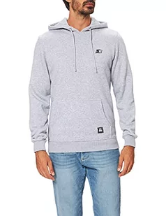 STARTER BLACK LABEL Męska bluza z kapturem Essentials z wyszywanym logo, naszywka na obszyciu, bluza z kapturem i kieszenią na brzuchu, rozmiar od S do XXL, szary (Heather Grey), XXL - Bluzy męskie - miniaturka - grafika 1