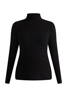 Swetry damskie - Idony Damski sweter z golfem 15329894, czarny, XL/XXL, czarny, XL-XXL - grafika 1