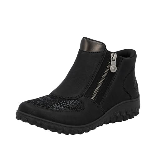 Rieker Damskie 59558 krótkie kozaki, czarne, 43 EU, czarny, 43 EU
