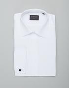 Koszule męskie - koszula fabrizia 00414 na spinki biały slim fit - miniaturka - grafika 1