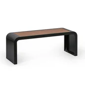 Wyposażenie miejsc publicznych - Ławka parkowa RESTO, 1200 mm, czarny/brązowy - miniaturka - grafika 1