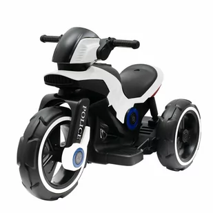Baby Mix Motocykl elektryczny dla dzieci Police czarno-biały, 100 x 50 x 61 cm - Pojazdy elektryczne dla dzieci - miniaturka - grafika 1