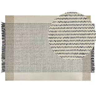 Dywan wełniany 160 x 230 cm beżowo-czarny DIVARLI Lumarko - Dywany - miniaturka - grafika 1