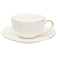 Filiżanki - Empik Home, Filiżanka ze spodkiem, biała, 200 ml - miniaturka - grafika 1