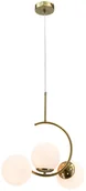 Lampy sufitowe - Efektowna, złota lampa wisząca z kloszami 8330/3 DTR z serii LUNA - miniaturka - grafika 1