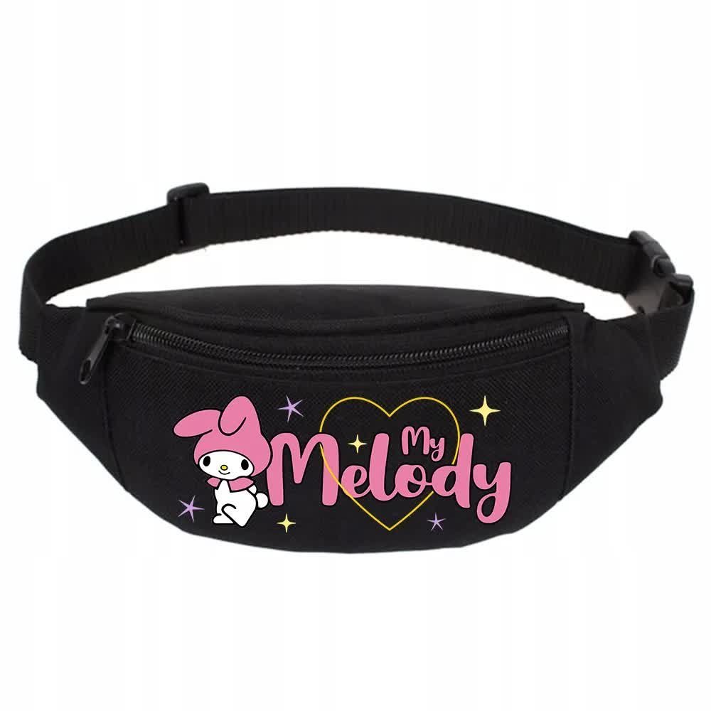 SPORTOWA NERKA CZARNA Biodrowa Na Prezent Dla Fana KUROMI My Melody Wzory