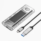 Obudowy i kieszenie na dyski twarde - Kieszeń obudowa na dysk TCM2-G20 M.2 NVME USB-C 3.2 20Gb/s - srebrno-przezroczysta ORICO - miniaturka - grafika 1