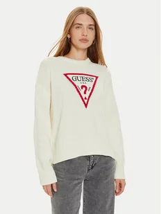 Guess Jeans Sweter W4BR12 Z3HM1 Beżowy Regular Fit - Swetry damskie - miniaturka - grafika 1