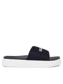 Klapki i japonki damskie - Tommy Hilfiger Klapki Platform Mesh Pool Slide FW0FW07828 Granatowy - miniaturka - grafika 1