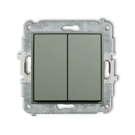 Wyłączniki światła i elektryczne - Wyłącznik podwójny Karlik MINI - szałwiowy - miniaturka - grafika 1