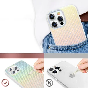 Kingxbar Travel Series luksusowe eleganckie etui na iPhone 13 Pro niebiesko-pomarańczowy (Clouds) - Etui i futerały do telefonów - miniaturka - grafika 6