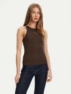 Guess Top W5GP57 KCV52 Brązowy Regular Fit - Koszulki i topy damskie - miniaturka - grafika 1
