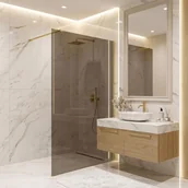 Kabiny prysznicowe - Rea Kabina prysznicowa Walk-In Rea Flexi Brown / Brush Gold 120 - miniaturka - grafika 1