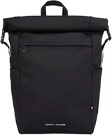 Koszulki męskie - Tommy Hilfiger Męski plecak TH Element ROLLTOP AM0AM12698, czarny, jeden rozmiar, Czarny, rozmiar uniwersalny - miniaturka - grafika 1
