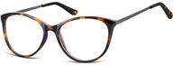 Okulary korekcyjne, oprawki, szkła - Sunoptic Okulary oprawki zerówki korekcyjne Kocie Unisex AC27 panterka - miniaturka - grafika 1