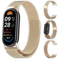 Akcesoria do smartwatchy - Bransoleta pasek opaska Milanese Vanfone ze stali nierdzewnej do Xiaomi Mi Smart Band 8/9, jasne złoto - miniaturka - grafika 1