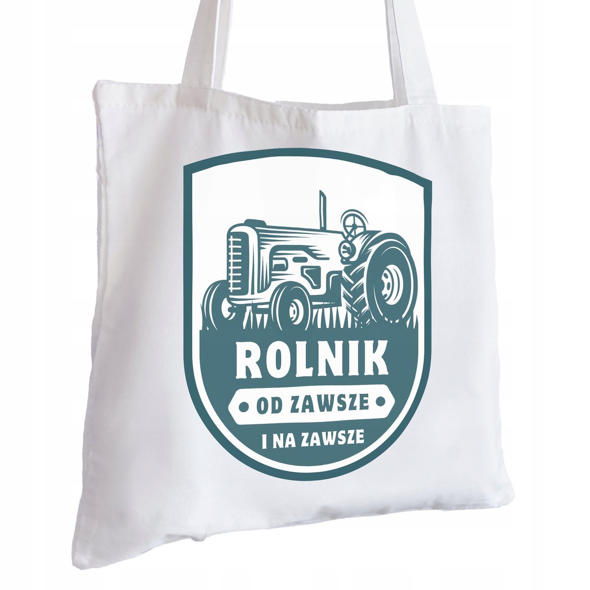Torba Bawełniana biała dla Rolnika Na Prezent ekologiczna Trwały Nadruk