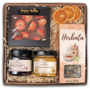 Kosz prezentowy zestaw naturalnych miodów i bakalii w miodzie, produkt polski, eko z nabierakiem do miodu - Zestawy upominkowe - miniaturka - grafika 1