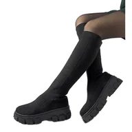 Buty trekkingowe męskie - Czarne ocieplane trapery Big Star MM174080 - miniaturka - grafika 1