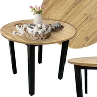 Stoły - Stół Okrągły WIKTOR 100 cm Dąb Loftowy Nowoczesny do Jadalni - miniaturka - grafika 1