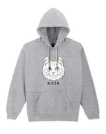 Bluzy damskie - Bluza z kapturem Amerykański Curl Biały Personalizowana Kot Szara L - miniaturka - grafika 1