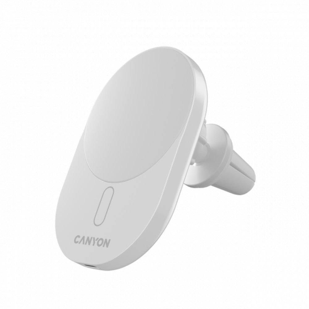 CANYON Ładowarka samochodowa OnGrip 105 15W Qi2 Magnetyczna Biała