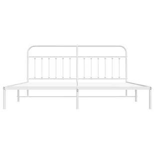 Metalowa rama łóżka z wezgłowiem, biała, 200x200 cm Lumarko! - Inne meble do sypialni - miniaturka - grafika 7